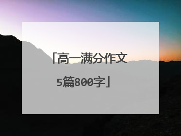高一满分作文5篇800字