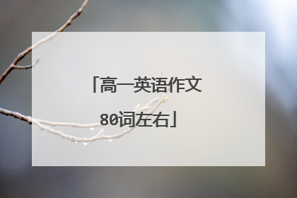 高一英语作文80词左右