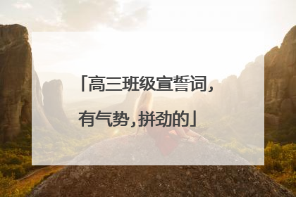 高三班级宣誓词,有气势,拼劲的