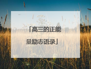 高三的正能量励志语录