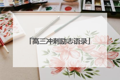高三冲刺励志语录