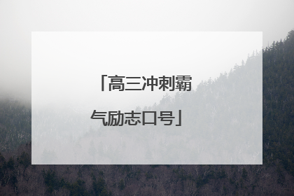 高三冲刺霸气励志口号