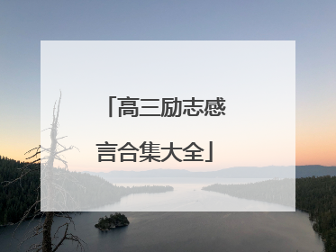 高三励志感言合集大全