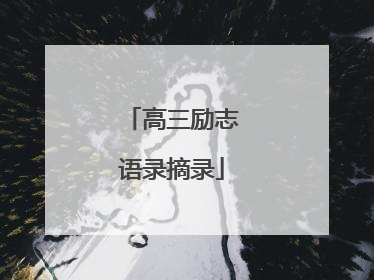 高三励志语录摘录