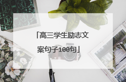 高三学生励志文案句子100句