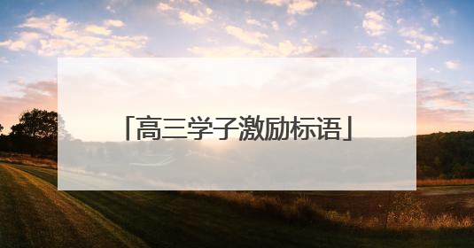 高三学子激励标语