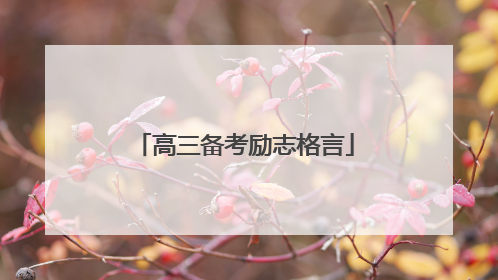 高三备考励志格言