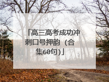 高三高考成功冲刺口号押韵 (合集60句)
