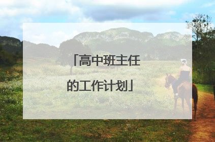 高中班主任的工作计划