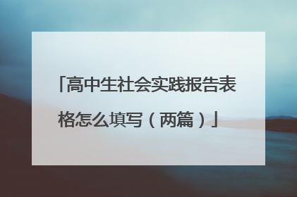 高中生社会实践报告表格怎么填写（两篇）