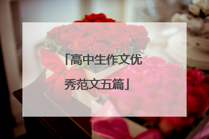 高中生作文优秀范文五篇