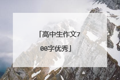 高中生作文700字优秀