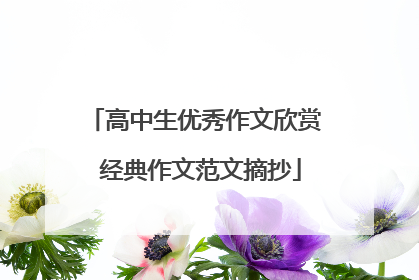 高中生优秀作文欣赏 经典作文范文摘抄