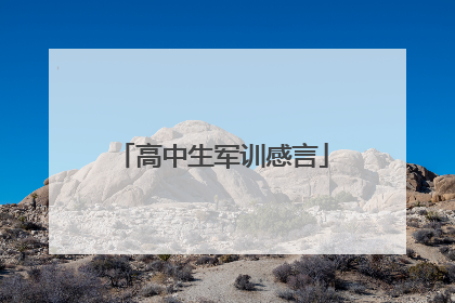 高中生军训感言
