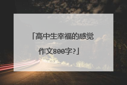 高中生幸福的感觉作文800字?