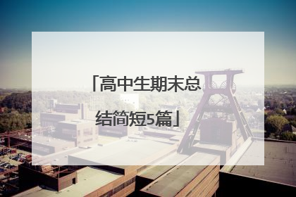 高中生期末总结简短5篇