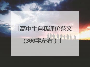 高中生自我评价范文(300字左右)