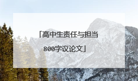 高中生责任与担当800字议论文