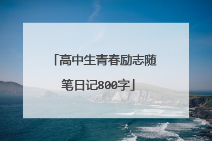 高中生青春励志随笔日记800字