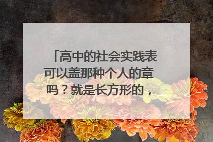 高中的社会实践表可以盖那种个人的章吗？就是长方形的，上面印有名字
