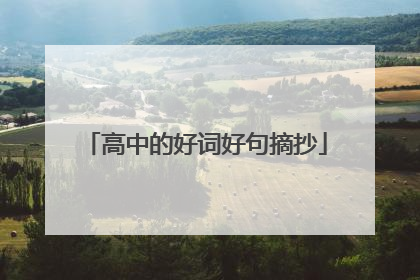 高中的好词好句摘抄