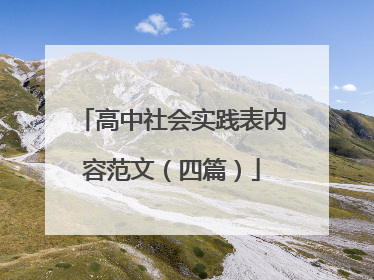 高中社会实践表内容范文(四篇)
