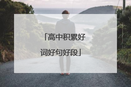 高中积累好词好句好段