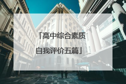 高中综合素质自我评价五篇