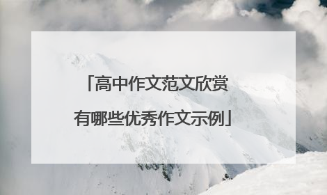 高中作文范文欣赏 有哪些优秀作文示例