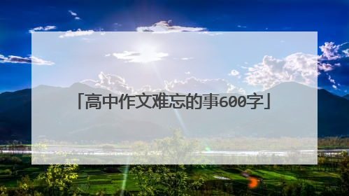 高中作文难忘的事600字
