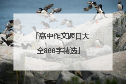 高中作文题目大全800字精选
