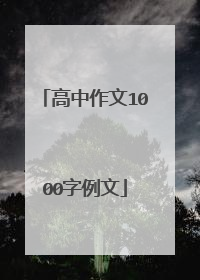 高中作文1000字例文