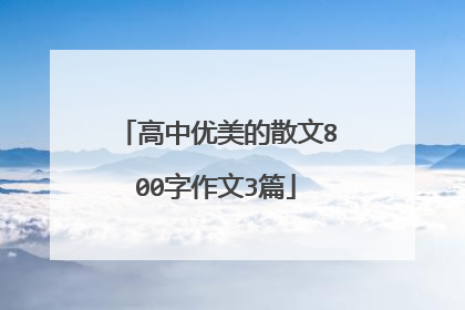高中优美的散文800字作文3篇