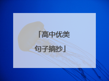 高中优美句子摘抄