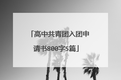 高中共青团入团申请书800字5篇