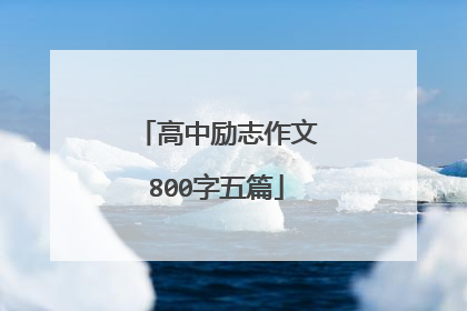 高中励志作文800字五篇