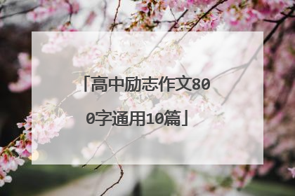 高中励志作文800字通用10篇
