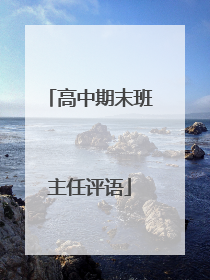 高中期末班主任评语