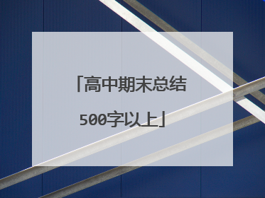 高中期末总结500字以上