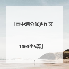 高中满分优秀作文1000字5篇