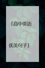 高中英语优美句子