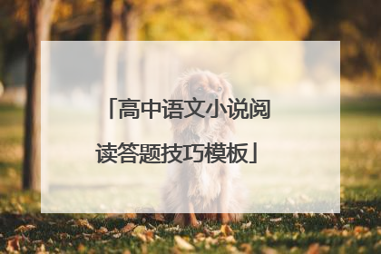 高中语文小说阅读答题技巧模板