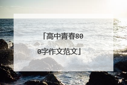 高中青春800字作文范文