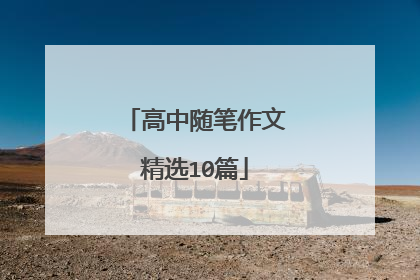 高中随笔作文精选10篇