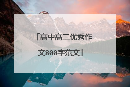 高中高二优秀作文800字范文