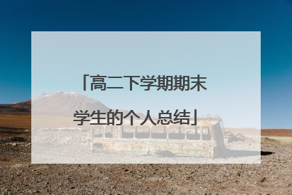 高二下学期期末学生的个人总结