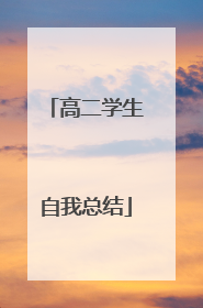 高二学生自我总结