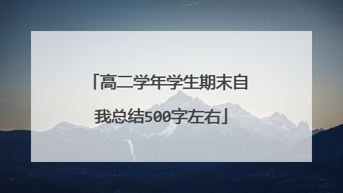 高二学年学生期末自我总结500字左右