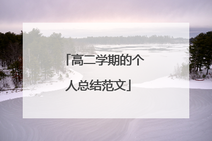 高二学期的个人总结范文