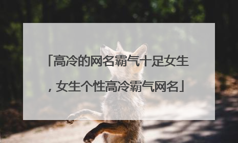 高冷的网名霸气十足女生,女生个性高冷霸气网名
